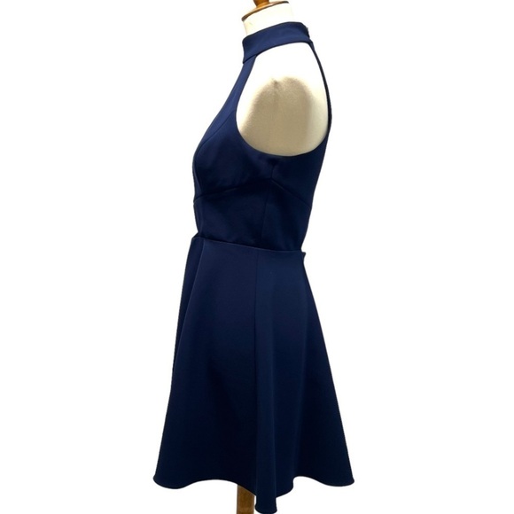 Jay Godfrey Navy Blue Cutout Halter Neck Skater Cocktail Dress Women’s 4 - Picture 7 of 14